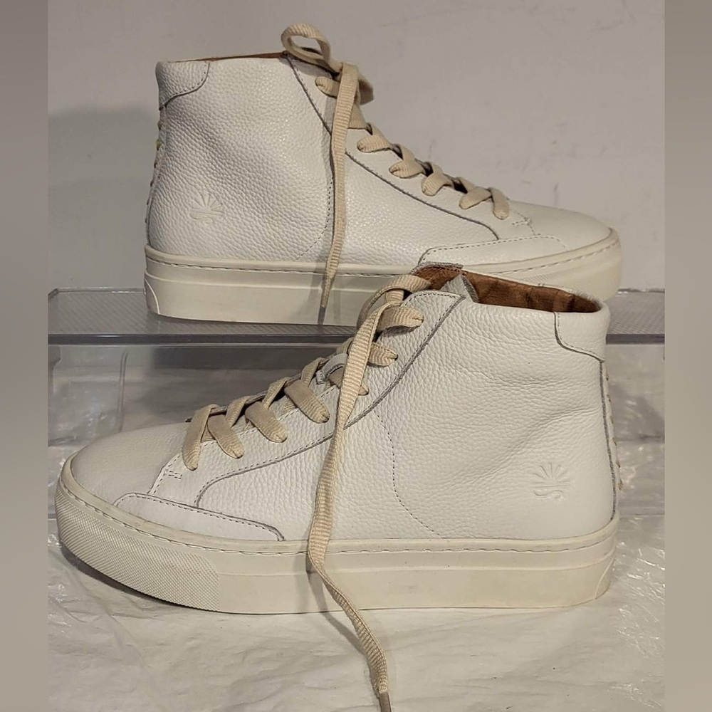 🧧Price Drop...SOLUDOS Anthropologie women's Lbiza high top leather sneakers